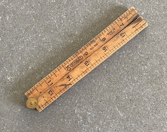 Stanley Wood Extension 24" Folding Ruler 1920 Vintage Advertising