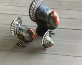 Turkey Candy Containers Antique Vintage set of 3 Paper Mache