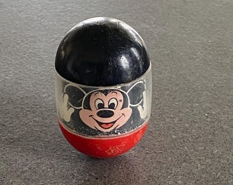 Mickey Mouse Disney Weeble Wobble Toy MidCentury Walt Disney 1950