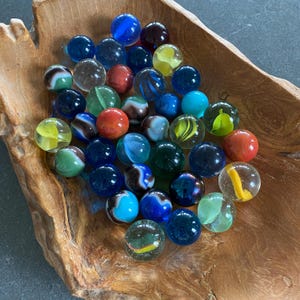 Vintage Glass Shooter Marbles Set of 3 Swirl Cat&#39;s Eye Akro Marble King 1920-1970