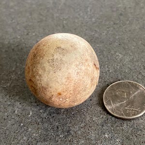 Clay Marble Rare Large 1 1/4  inch Antique 1800&#39;s Pottery Clay