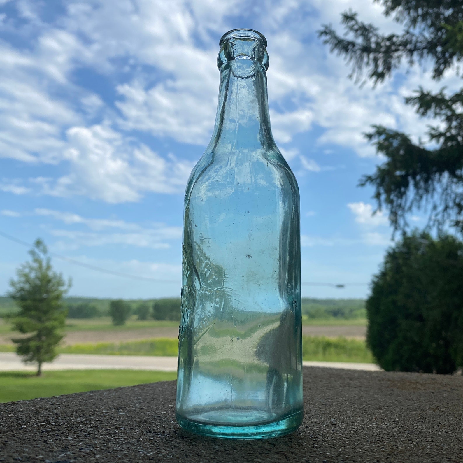 Creston Iowa Bottling Works 8 Oz Soda Bottle Aqua Blue Green Etsy