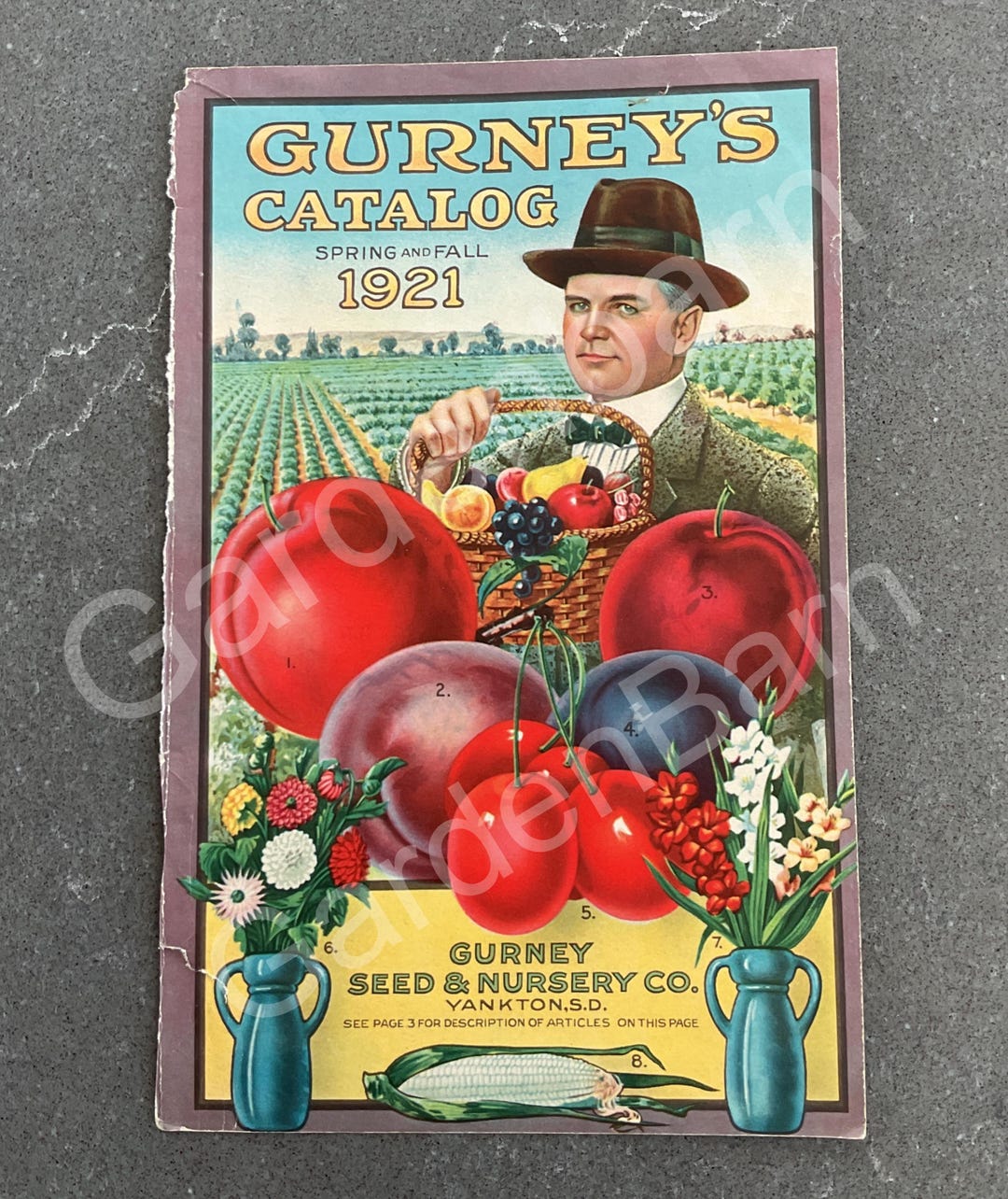 1921 Gurney's Vintage Catalog Cover Yankton South Dakota Lithograph