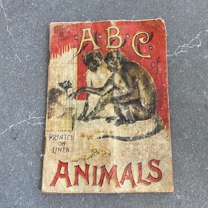 McLoughlin Brothers Linen Cloth ABC Book Vintage 1880 Antique Children&#39;s