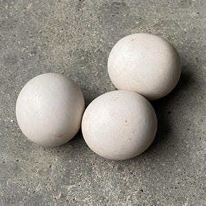 Clay Marbles Very Large White Set of 3 Antique 1800&#39;s Pottery Clay 1 inch