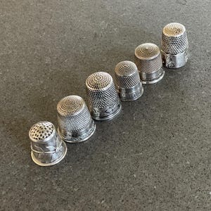 Sterling Silver Thimbles Vintage Hand Sewing Collectible Antique
