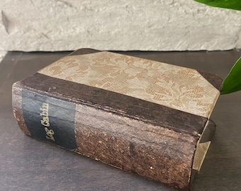 Book Box Handmade Vintage Wallpaper Remote Jewelry Trinket Log Cabin