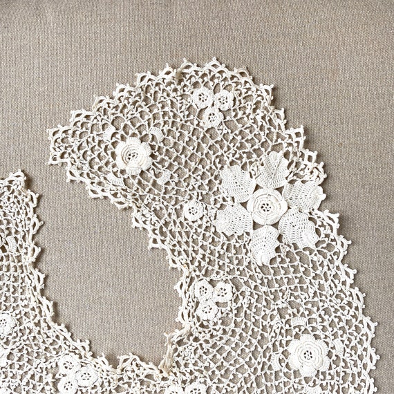 Lace Victorian Dress Collar Handmade Antique Vint… - image 4