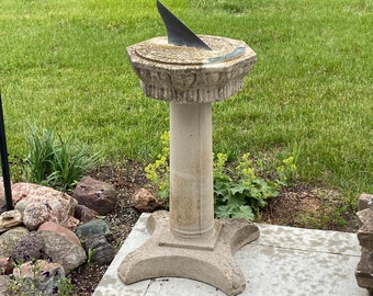 Antique Sundial on Cement Base Victorian Garden Feature Local Pickup,Shipping Not Included