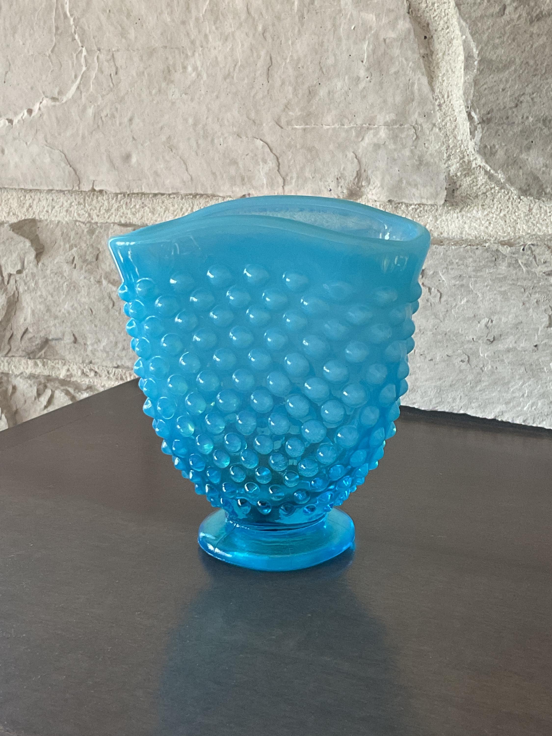 Fenton Small Blue Hobnail Vase - Etsy