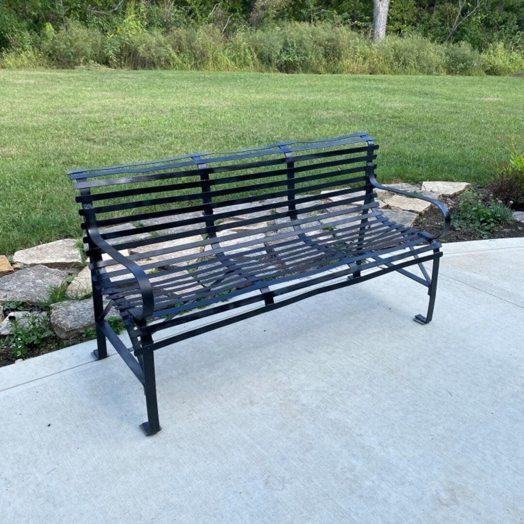 Garden Bench Iron Antique Metal Patio Outdoor Furniture Etsy