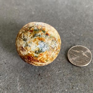 Clay Marble Rare Large 1 3/8 inch Antique 1800&#39;s Pottery Clay