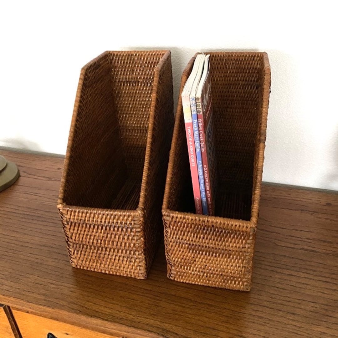 Rattan File Holder Natural/ File Organizer / File Box/ Document Holder