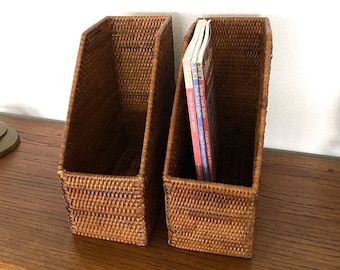 Rattan File Holder - Natural/ File Organizer / File Box/ Document Holder/Stationery Organization