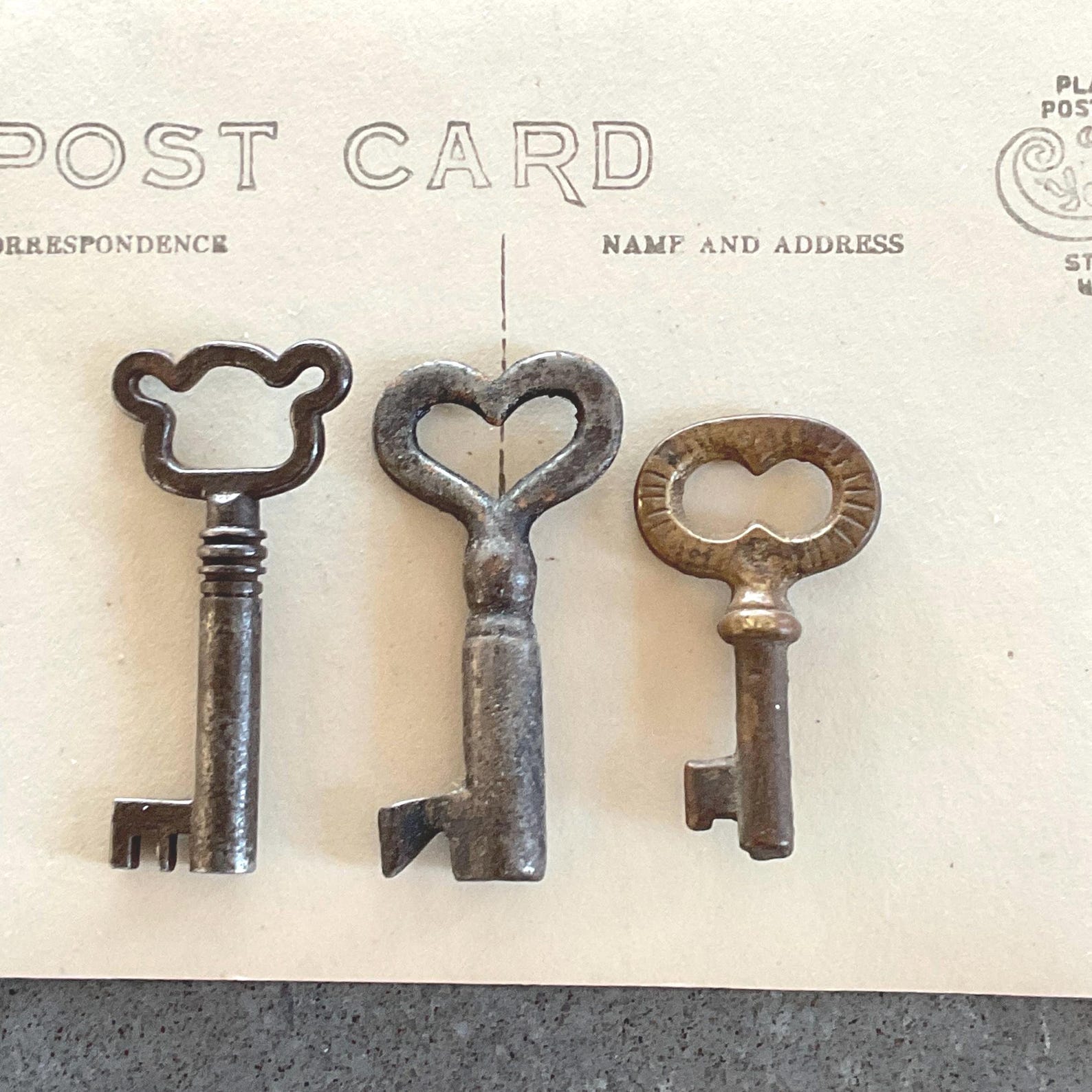 Rarest Key Rare Cabinet Keys Heart Teddybear Brass Authentic Antique Key ...