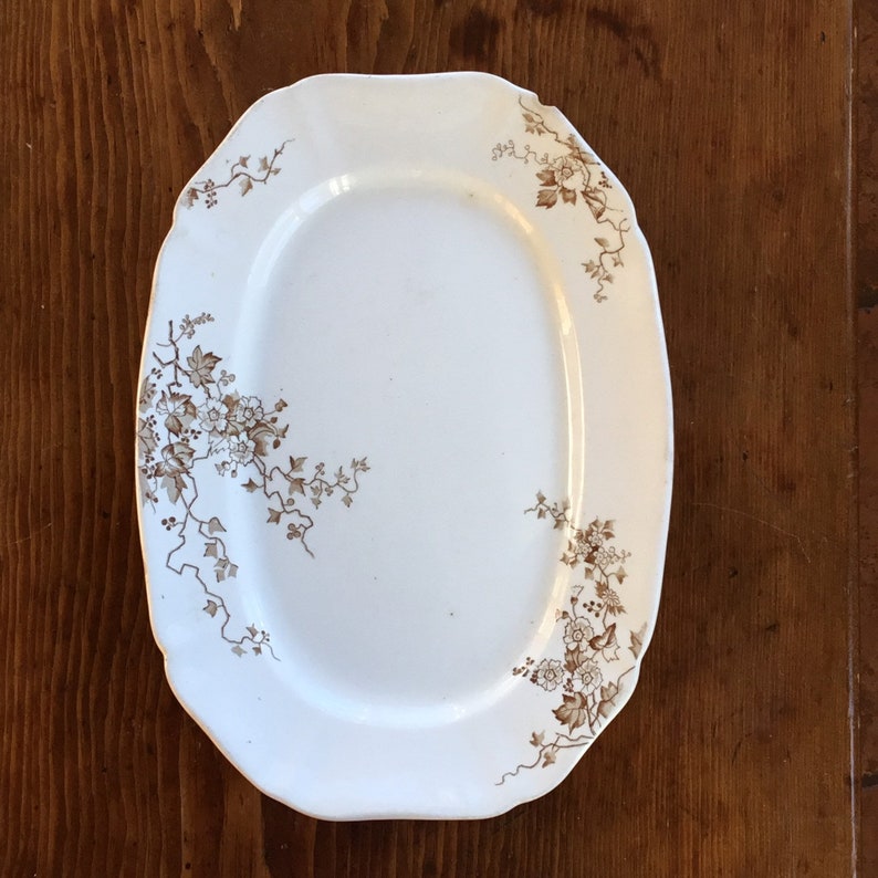 Brown Transfer Ware Platter Ironstone Serving Plate England