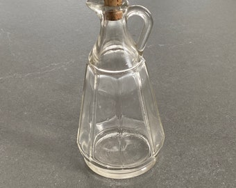 Vinegar Bottle Glass Antique Vintage Kitchen Decor Faceted Sides