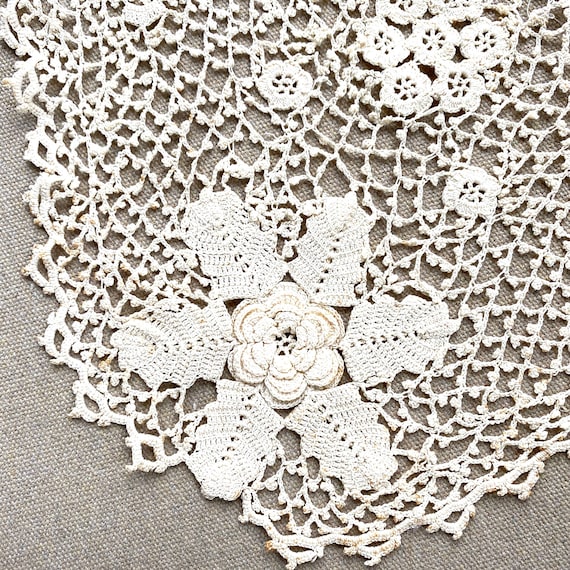 Lace Victorian Dress Collar Handmade Antique Vint… - image 1