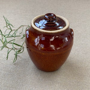 Tennessee Stoneware Art Pottery Miniature Bean Pot Antique Vintage with Lid