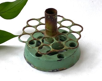 Vintage Flower Frog Garden Club Industrial Bport Connecticut Antique Floral Garden Cast Iron