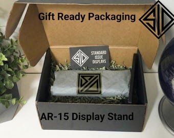 Gift for Gun Lover | Tactical Desk Decor | AR-15 Display Stand | Man Cave Accessory | Unique Gift for Him | Boyfriend Gift