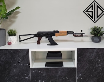 AK-47 / AKM Display Stand | Magwell Mount Rifle Holder | Carbon Fiber Reinforced | Gun Room & Man Cave Decor | Made in USA