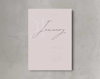 A5 2025 Refined Neutral Monthly Cover Page Set