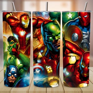 Superhero Tumbler Wrap, 20oz Tumbler Png Sublimation Design, Digital cartoon Designs, Template PNG File