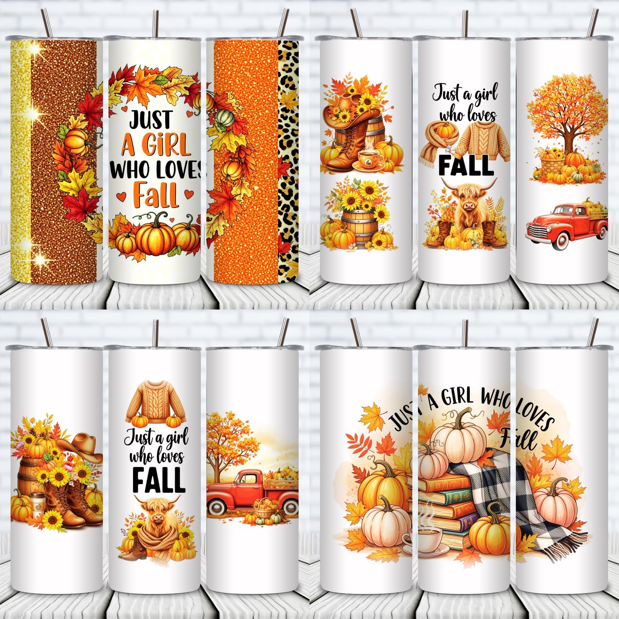 Halloween Tumbler Wrap Bundle: 30+ PNG Designs for 20oz Skinny Tumblers ...