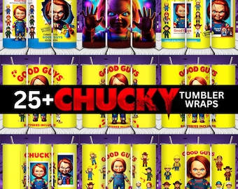 Chucky Tumbler Wrap: Horror Movie 20oz Skinny Tumbler PNG (Digital Download)