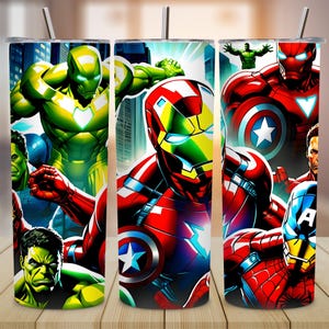 Superhero Tumbler Wrap, 20oz Tumbler Png Sublimation Design, Digital cartoon Designs, Template PNG File