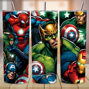 Superhero Tumbler Wrap, 20oz Tumbler Png Sublimation Design, Digital cartoon Designs, Template PNG File