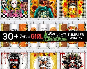 Halloween Tumbler Wrap Bundle: 30+ PNG Designs for 20oz Skinny Tumblers (Digital Download)