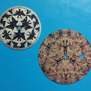 Angels and Devils by Escher Watch Dial, MADE TO ORDER, Escher's drawing Angels & Devils, Handmade dial watch custom