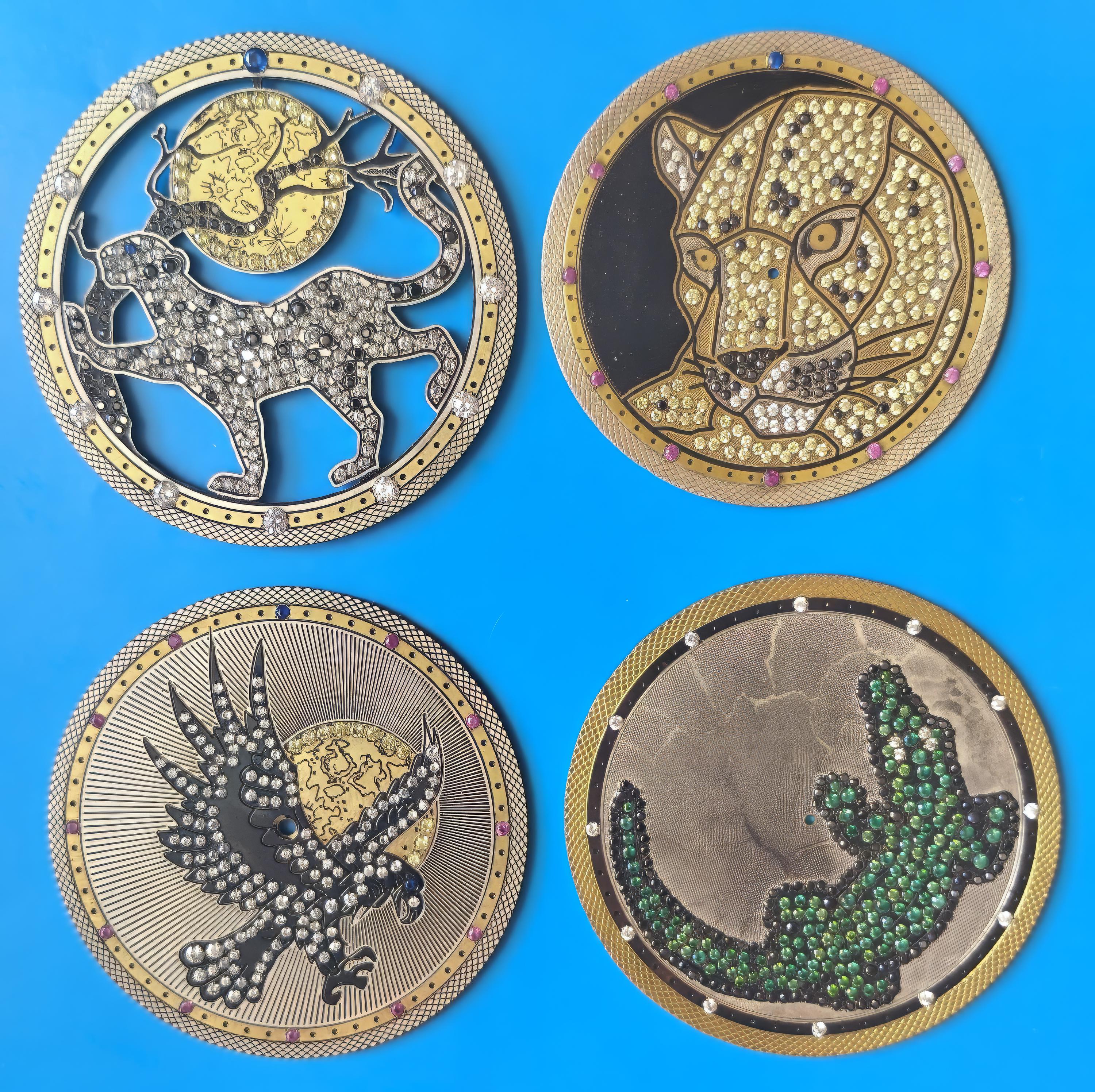 Custom Dial With Stones, Custom Cut-out Gemmed Dial Panther, Handmade ...