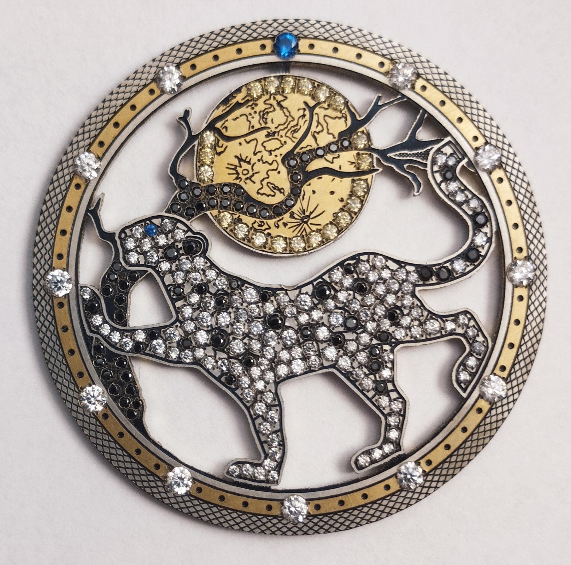Custom Dial With Stones, Custom Cut-out Gemmed Dial Panther, Handmade ...