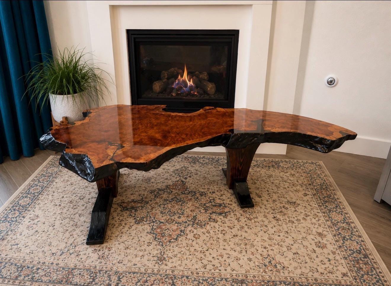 波型エッジデザインの小型テーブル Live edge table - Etsy 日本