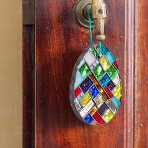 Uova di Pasqua in mosaico con vetri e murrine, uova pasquali decorative, decorazioni uniche fatte a mano, regalo di Pasqua personalizzato