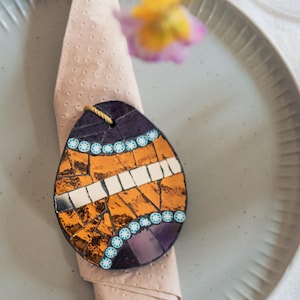 Uova di Pasqua in mosaico con vetri artistici, uova pasquali decorative, decorazioni uniche fatte a mano, regalo di Pasqua personalizzato