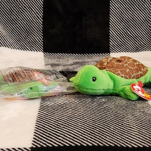Beanie Baby and Teenie Beanie Baby Speedy the Turtle Great Gift for the Nature Lovers, Christmas Gift, Birthday Gift, Stocking Stuffer
