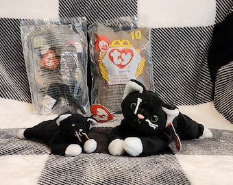 Ty Beanie Buddy “zip” the Black Cat With Red Bow (9 Inch) - Etsy