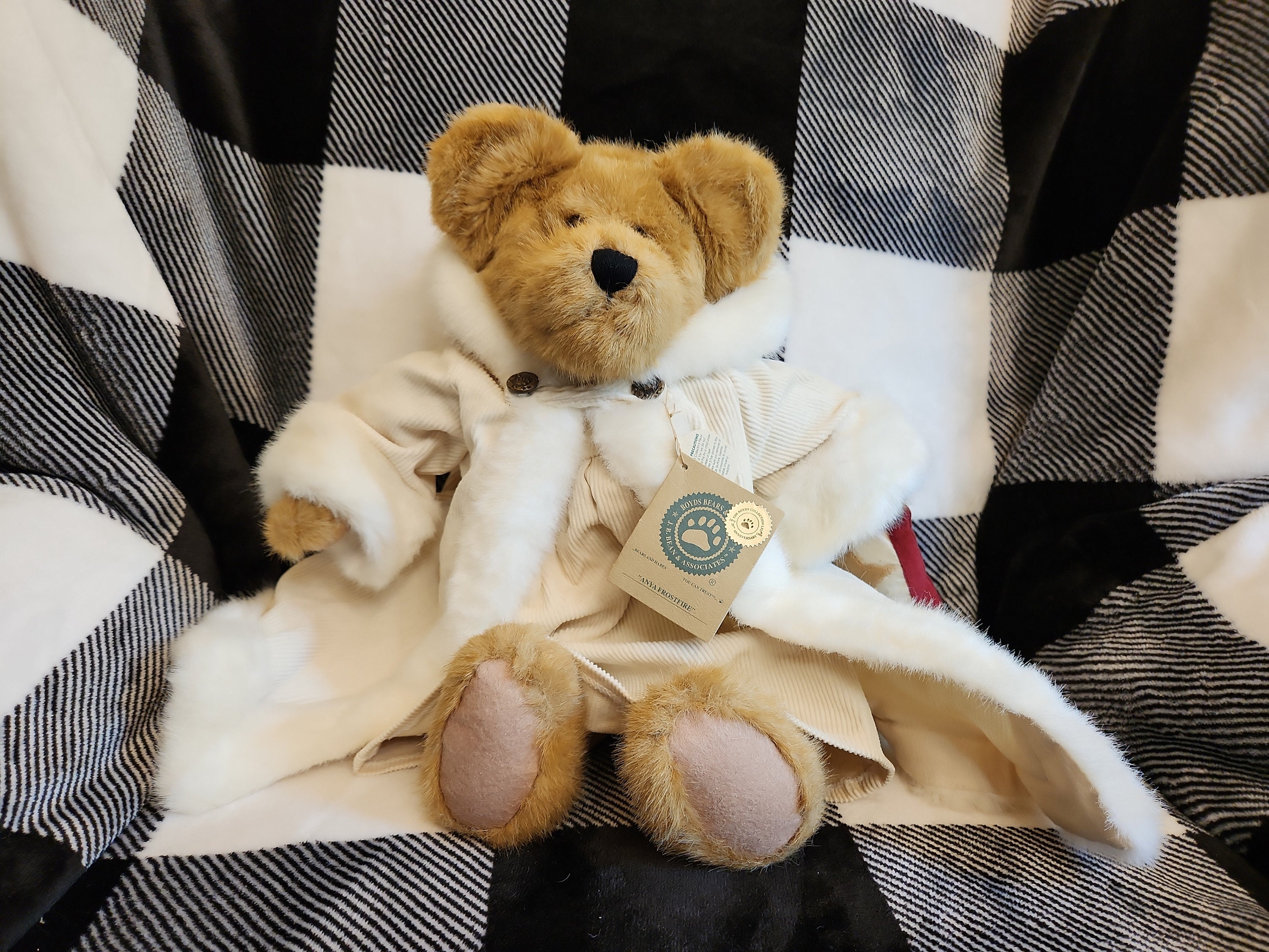 Boyd's Bear Anya Frostfire in White Winter Corduroy Dress and Cape