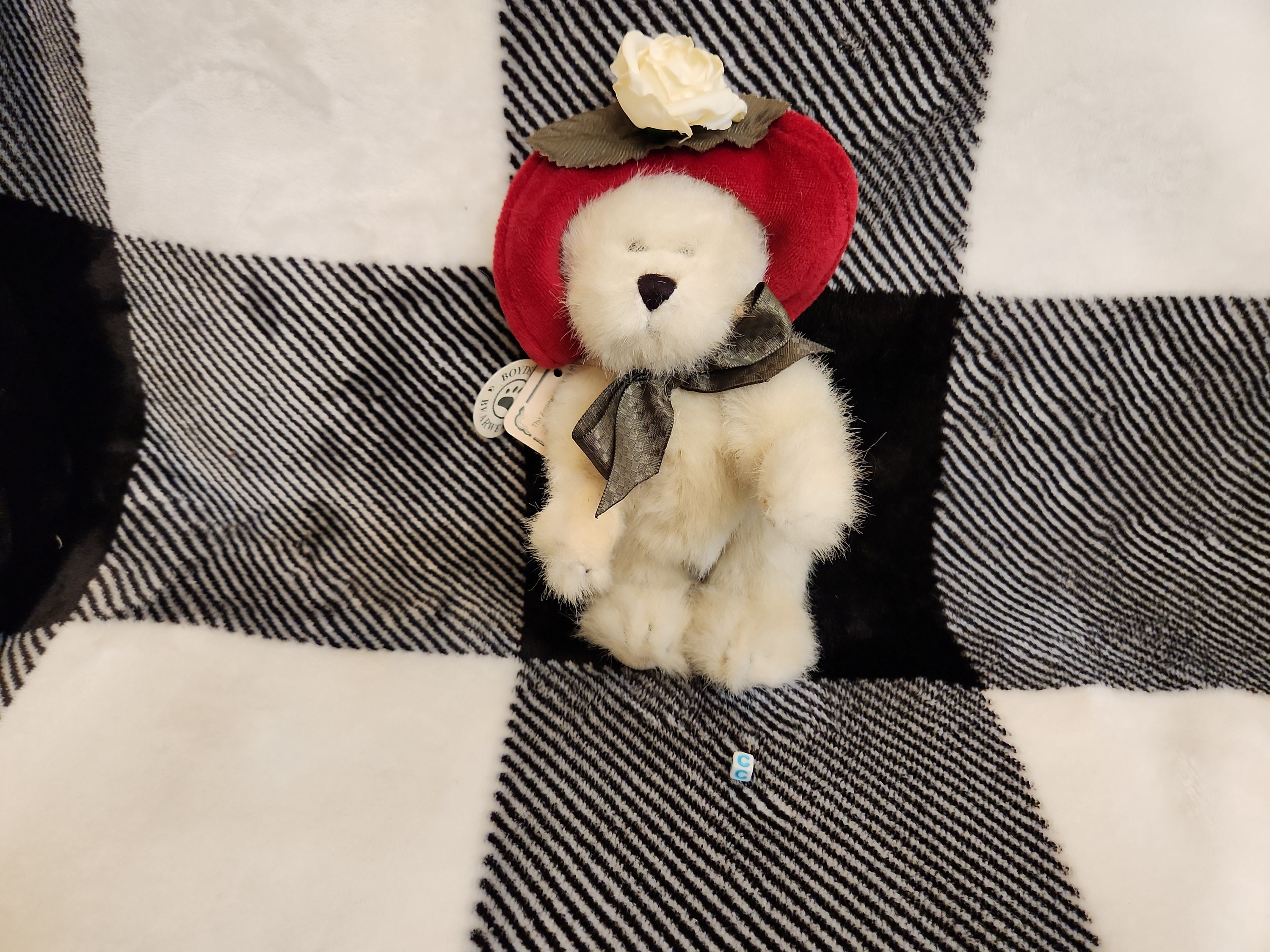 Boyds Bear in Hats and Bows Carly Bearsworth Nanette Dubeary and Colette Dubeary Great Stocking Stuffer, Bear in Hat Gift for Friend