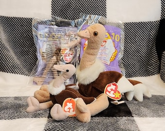 Beanie Baby and Teenie Beanie Baby Stretchy the Ostrich Great Gift for the Beanie Baby Lovers, Stocking Stuffers, Long Legged Friend Gift