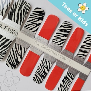 Zebra Stripes & Red Toe Nail Wraps: Easy DIY Nail Art