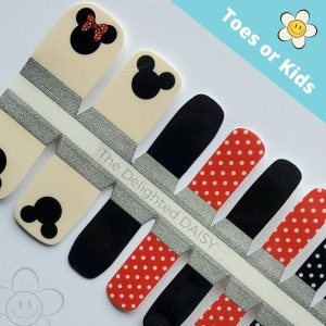 I love Mickey and Minnie Toe Nail Wraps or Kid Size Nail Stickers Nail Art