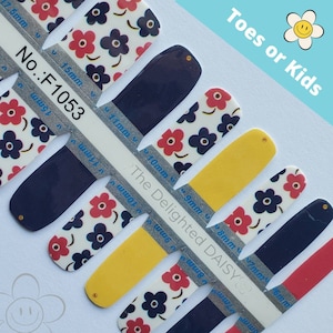 Floral Nail Wraps: Colorful Nail Art Stickers for Kids