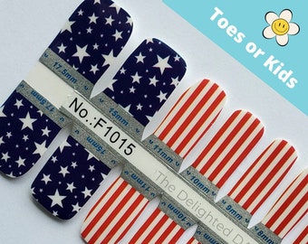 USA Toe Nail Wraps or Kid Size Nail Stickers Nail Art