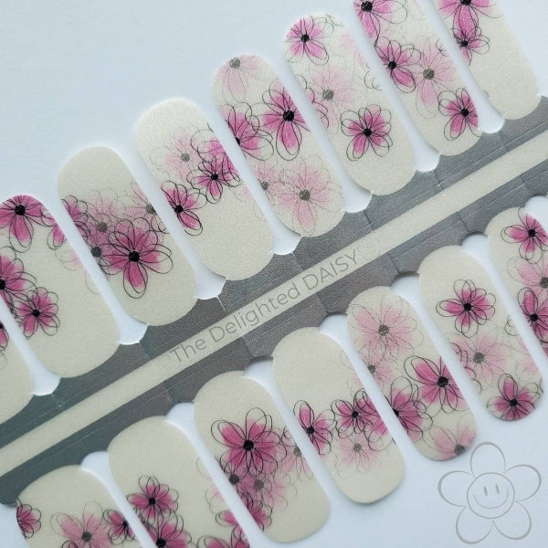 Blushing Blossoms Nail Wraps, Nail Strips, Nail Stickers, Nail Art
