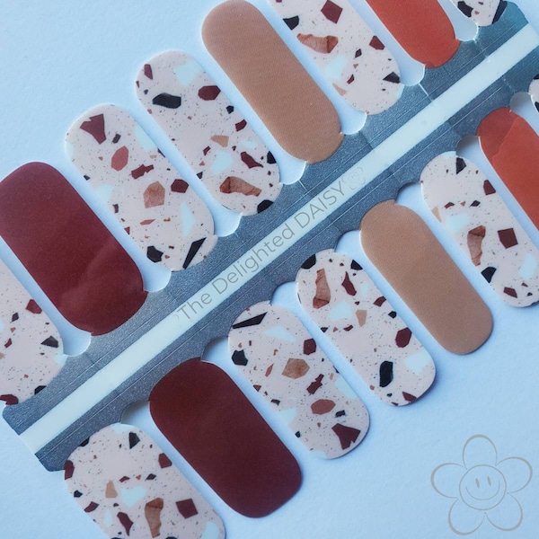 Autumn Terrazzo Nail Wraps, Nail Strips, Nail Stickers, Nail Art